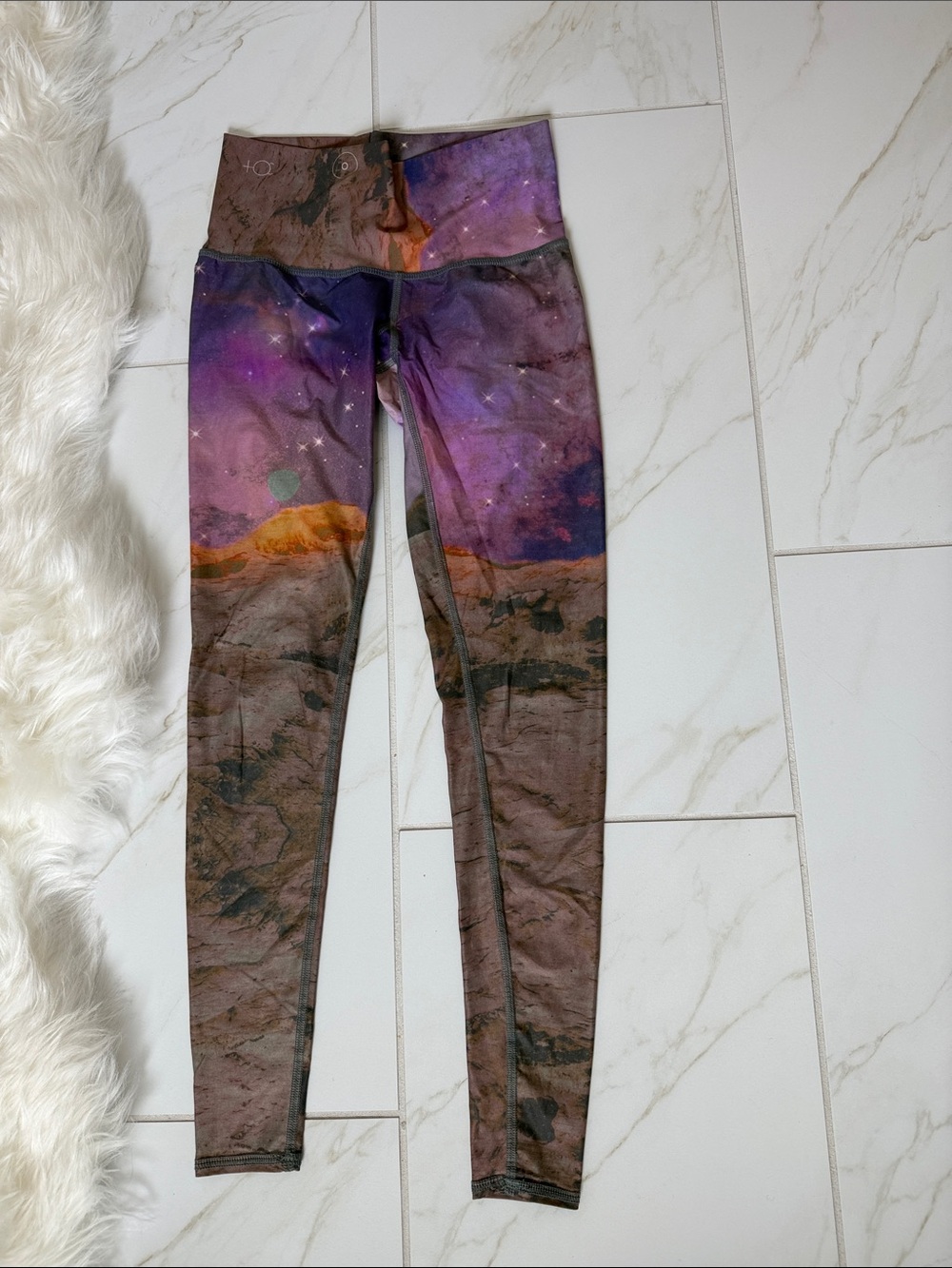 teeki Purple Brown Galaxy Print Leggings